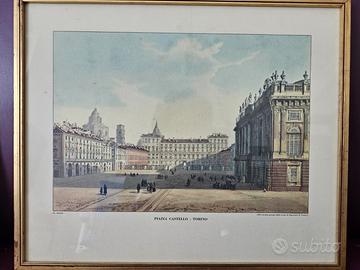 Sette stampe incorniciate vedute storiche Torino