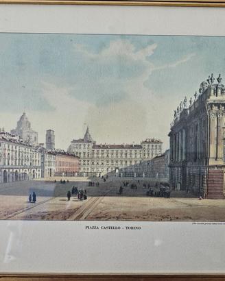 Sette stampe incorniciate vedute storiche Torino