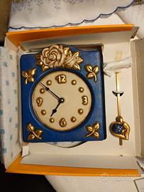 orologio a pendolo thun da parete ceramica blu