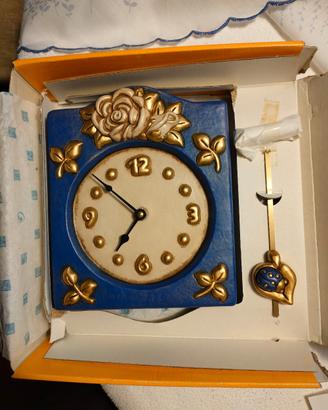 orologio a pendolo thun da parete ceramica blu