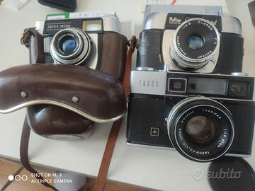 Tre macchine fotografiche analogiche vintage