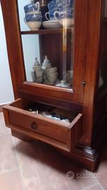 Vetrinetta legno massello vetro ripiani vetro