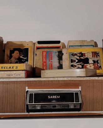 Lettore Stereo 8 vintage Sarem con cassette