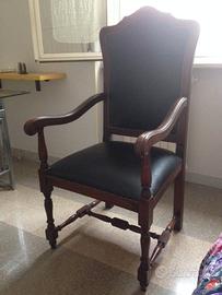 Poltrona con trono in pelle, fine XIX secolo
