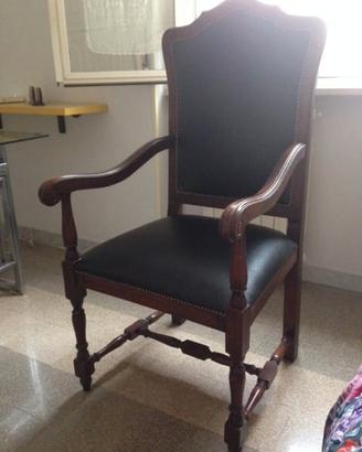 Poltrona con trono in pelle, fine XIX secolo
