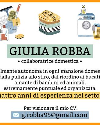 Collaboratrice domestica con esperienza 