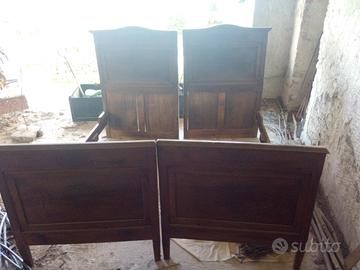 Letto matrimoniale in noce stile piemontese