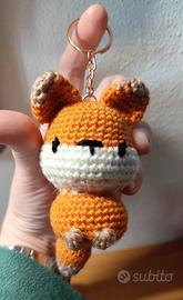 Portachiavi Volpe Amigurumi pupazzo accessorio mor