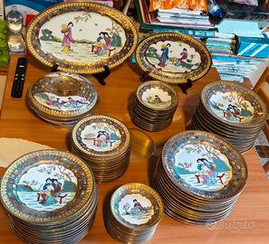 servizio piatti porcellane cinesi decorati a mano