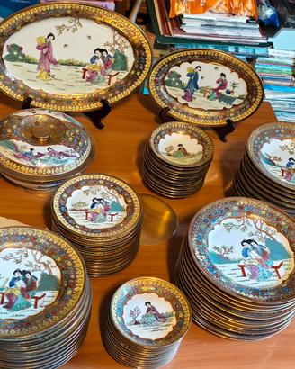 servizio piatti porcellane cinesi decorati a mano