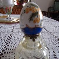 Uovo soprammobile ceramica dipinto a mano floreale