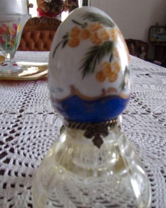 Uovo soprammobile ceramica dipinto a mano floreale