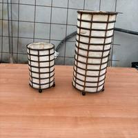 Lampade Rattan e stoffa (20€ entrambe)