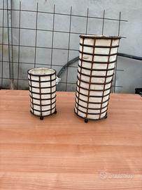 Lampade Rattan e stoffa (20€ entrambe)