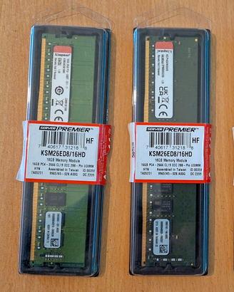2 X Kingston RAM 16GB KSM26ED8/16HD DDR4 2666MHz