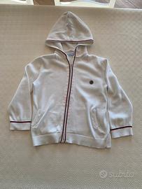 Felpa Mayoral 5 anni 110cm bianca cappuccio zip
