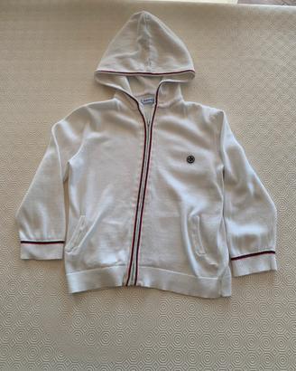Felpa Mayoral 5 anni 110cm bianca cappuccio zip