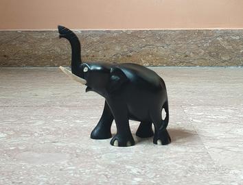 Statua Statuetta Elefante in Legno Vintage