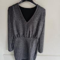 vestito glitterato argento 