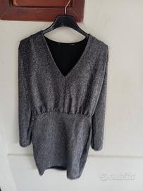 vestito glitterato argento 