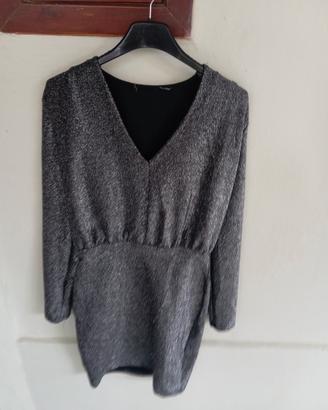 vestito glitterato argento 