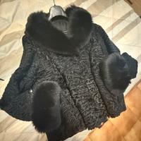 Giacca astracan e volpe nera