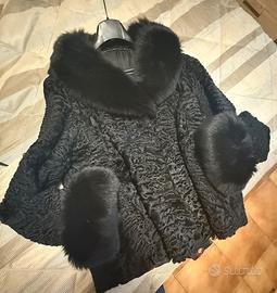 Giacca astracan e volpe nera