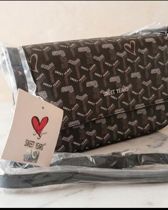 Borsa nera con loghi donna Sweet years nuova