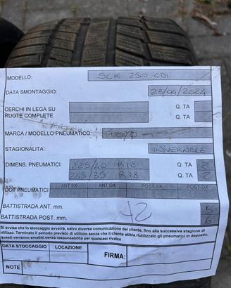 Pneumatici invernali x Mercedes SLK TOYO