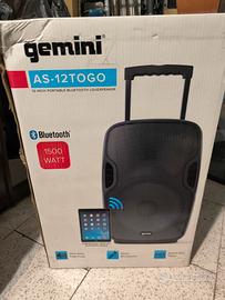 cassa portatile con mixer , microfono e asta