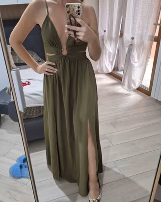 Abito Lungo Estivo Verde Militare / Oliva