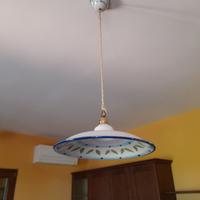 Lampadario in ceramica smaltato rustico