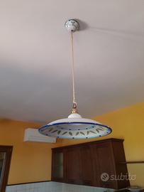 Lampadario in ceramica smaltato rustico