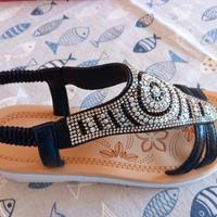 Sandali neri glitterati 
