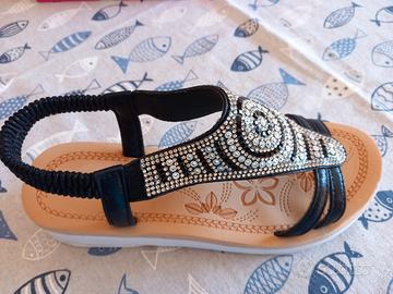 Sandali neri glitterati 