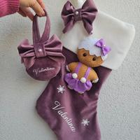 Calza Befana artigianale con pallina personalizzat