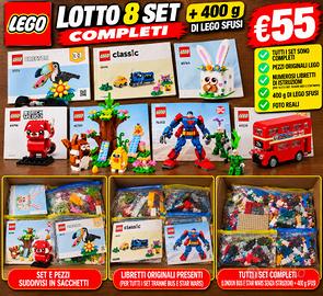 LOTTO LEGO ORIGINALE – 8 SET COMPLETI +SFUSO