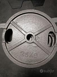 25 kg Dischi Ghisa Olimpici foro 50 mm Palestra