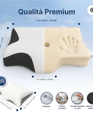 Cuscino cervicale in memory foam NUOVO
