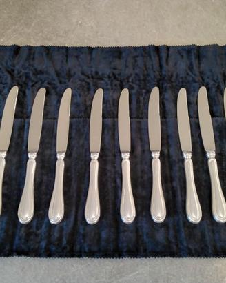 12 coltelli da frutta stile inglese in argento 800