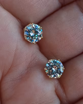 orecchini punto luce con pietra