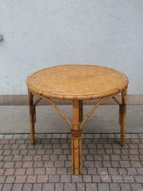 Tavolo in bambù vintage anni 60. Vimini Agnoli