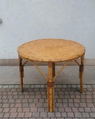 Tavolo in bambù vintage anni 60. Vimini Agnoli