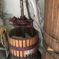 Kit per fare il vino: torchio, pigiatrice, 3 tini