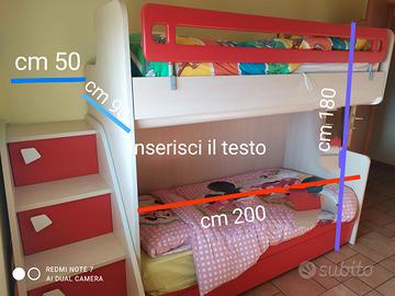 Letto a castello 2/3 letti