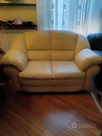 Divano 2 posti Interline Italia vera pelle beige