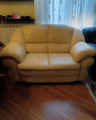 Divano 2 posti Interline Italia vera pelle beige