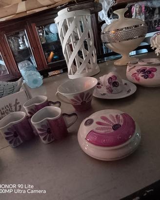 Servizio da tè e caffè SHARON dipinto a mano 
