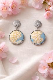 orecchini in cotone giapponese fiori ciliegio 