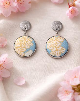 orecchini in cotone giapponese fiori ciliegio 